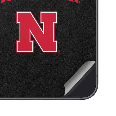 University of Nebraska Collegiate Text Black Galaxy S25 Skin